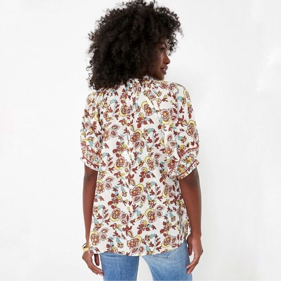 Cleobella Iris Floral Tassel Tie Blouse in Enya NEW Size XS Boho - Picture 2 of 10